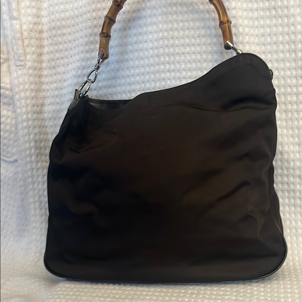 Gucci bamboo black nylon tote/hand bag - Picture 13 of 14